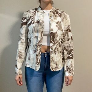Additions by Chico's Floral/Leafy Shirt Jacket